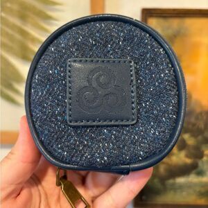 Aran Woollen Mills Blue Tweed Coin Purse 100% Wool Made in Ireland